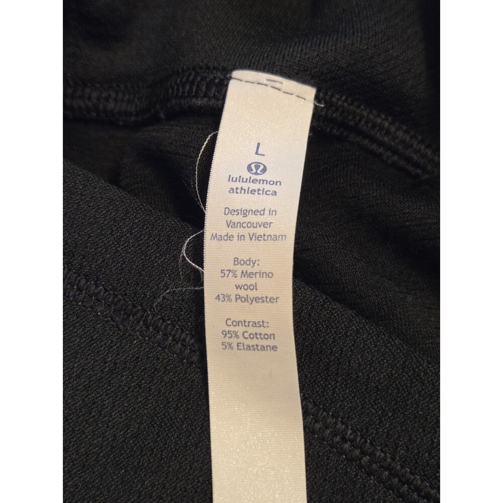 Lululemon The Long Weekend Pullover Hoodie Mens Large Black Merino Wool Comfy - Picture 7 of 10